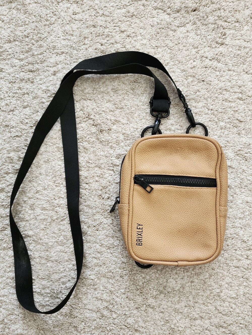 Brixley Tan Pebbled Leather Crossbody Belt Bag